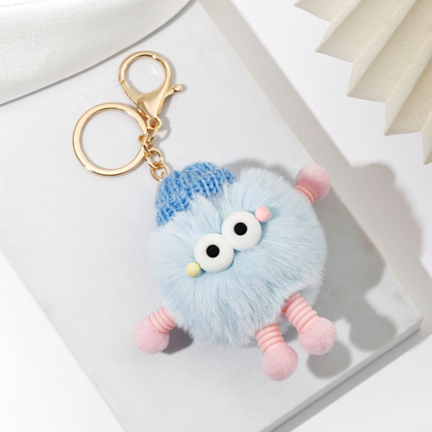 Wholesale Cute Wool Hat Small Coal Ball Keychain